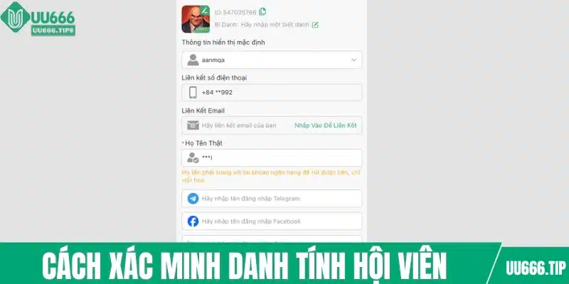 Cách xác minh danh tính hội viên