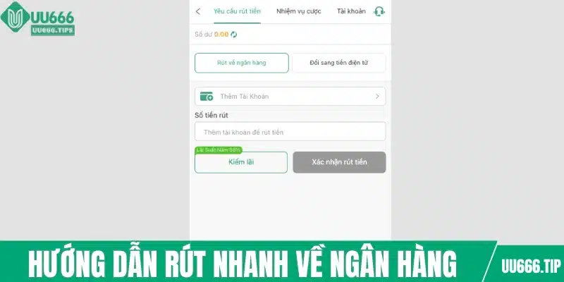 Hướng dẫn rút nhanh về ngân hàng